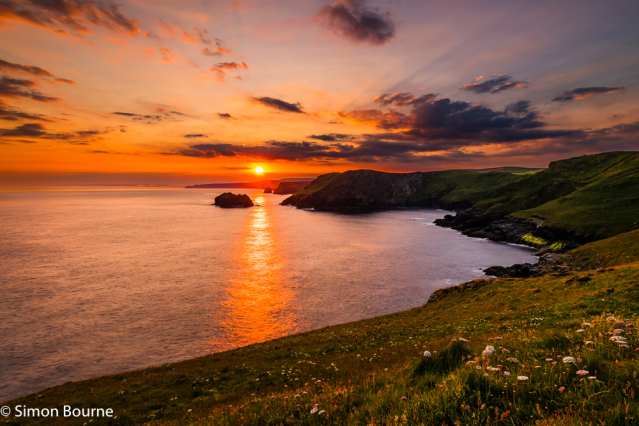 Simon Bourne, photography, photographer, Tintagel, Cornwall, portfolio, image, landscape, sunrise, dawn, reflections, summer, sea, cliffs, Gullastem, Willapark, cove