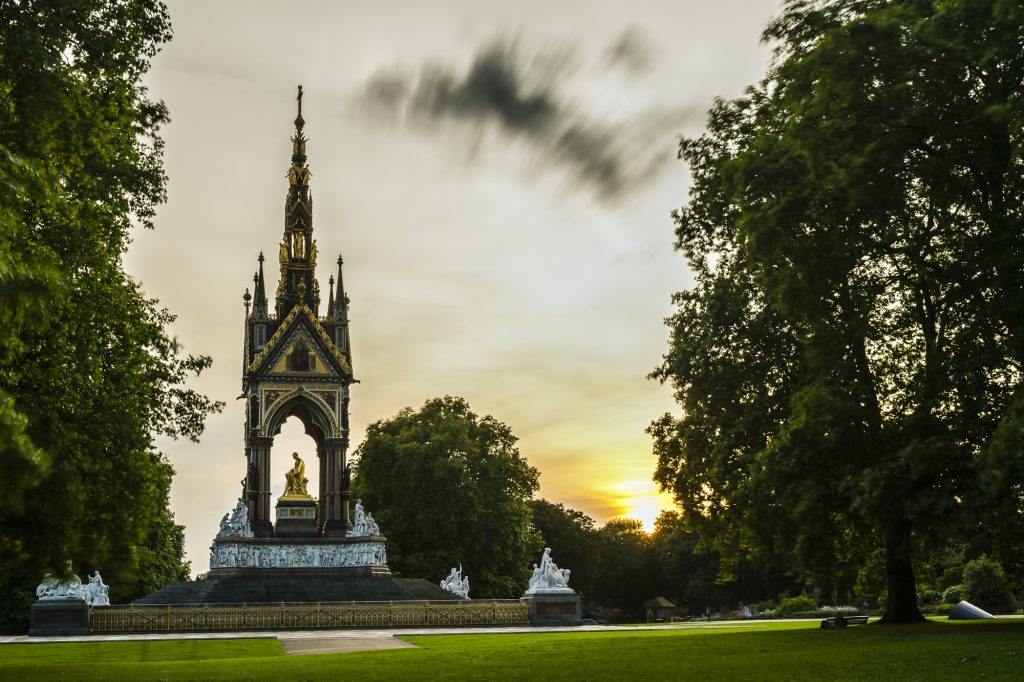 Long exposure at sunset of the Albert Memorial, London