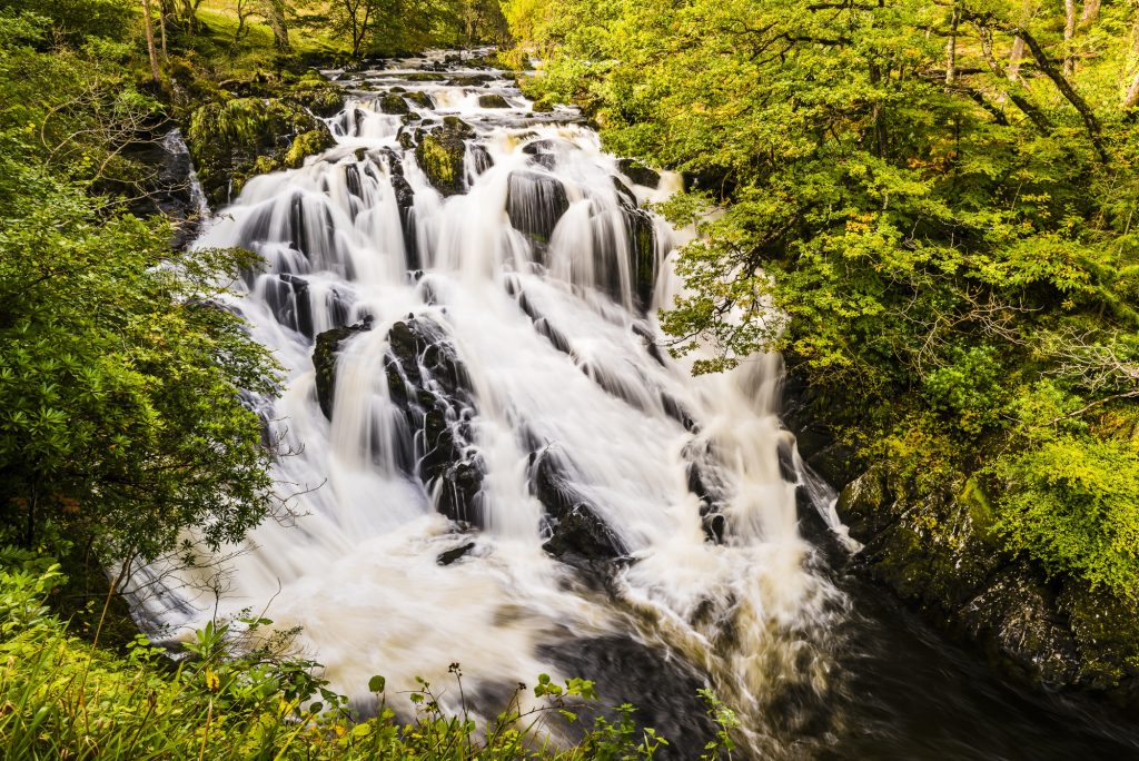 Long exposure of Swallow Falls, near Betws-y-Coed, Snowdonia, Wales