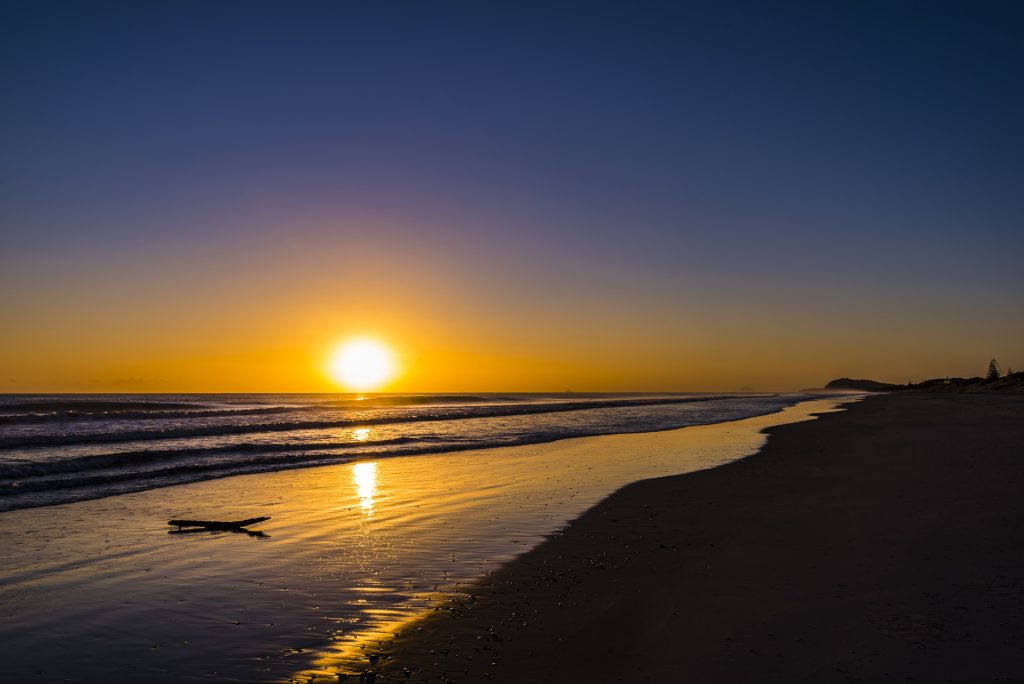 Sunrise over Waihi Beach in Coromandel, Bay of Plenty, North Island, New Zealand