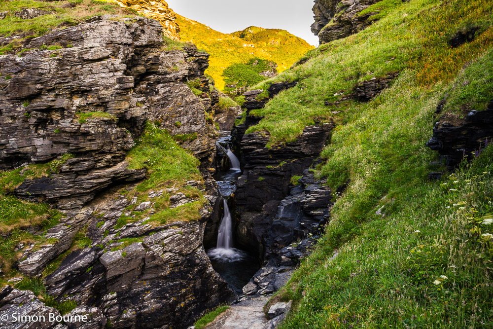 Long exposure at sunset at the Rocky Valley waterfalls, between Tintagel & Boscastle, Cornwall